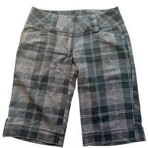 Charlotte Russe‎ Plaid Bermuda Shorts Black/ Gray Casual Small